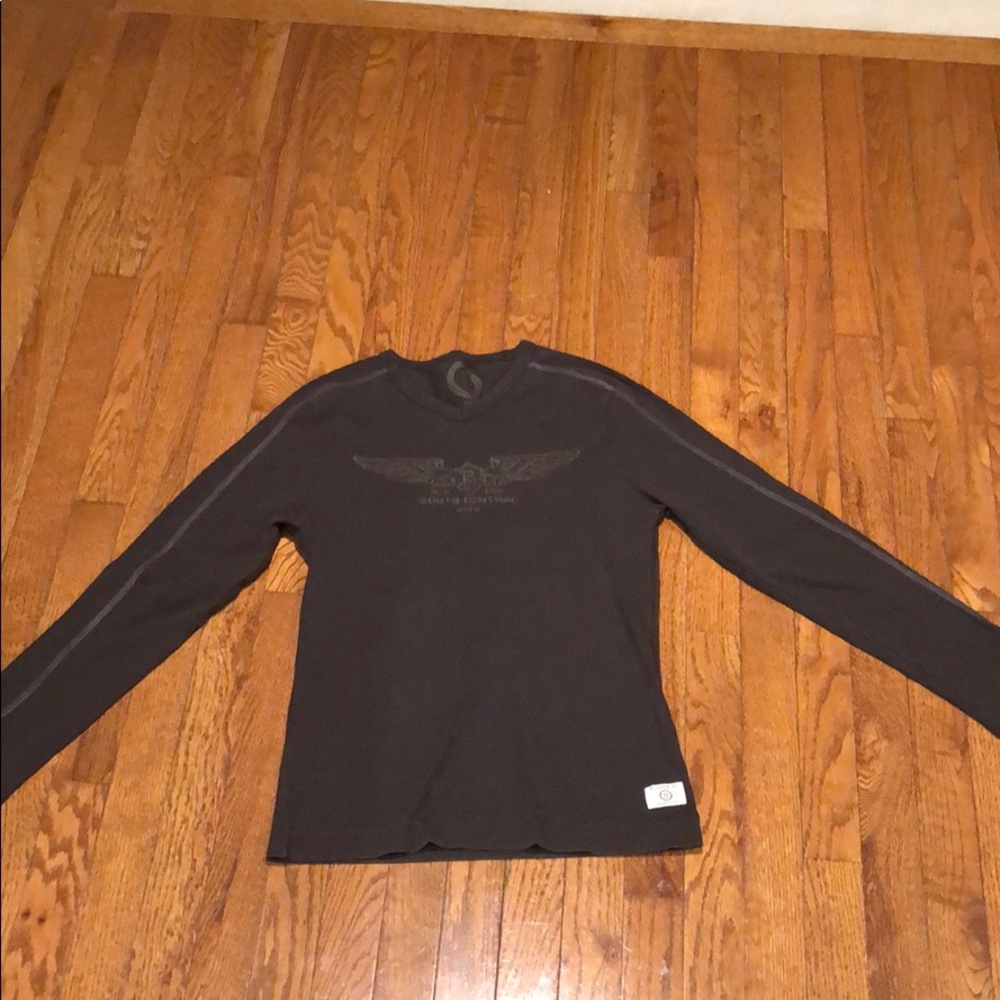 Blue print long sleeve shirt
